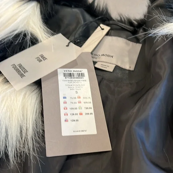 Black and White Vero Moda fake fur coat - Picture 11 of 11